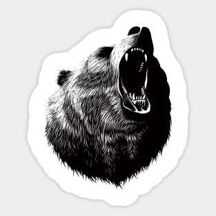 Roaring Bear (white) Sticker